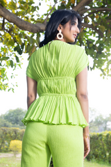Neon Pleated Co-Ord Set