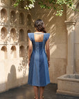 Women Midi Dual Tone Denim Eva Dress