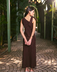 Women 100% Linen Viscose Embroidered Brown Skirt Waistcoast Co-ord Set (Mocha Muse Set)