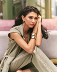 Women 100% Linen Viscose Pastel Green 3 Piece Co-ord Set (Eden Co-ord Set)
