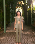 Women 100% Linen Viscose Pastel Green 3 Piece Co-ord Set (Eden Co-ord Set)