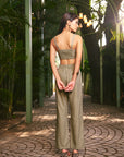 Women 100% Linen Viscose Pastel Green 3 Piece Co-ord Set (Eden Co-ord Set)