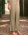Women 100% Linen Viscose Pastel Green 3 Piece Co-ord Set (Eden Co-ord Set)