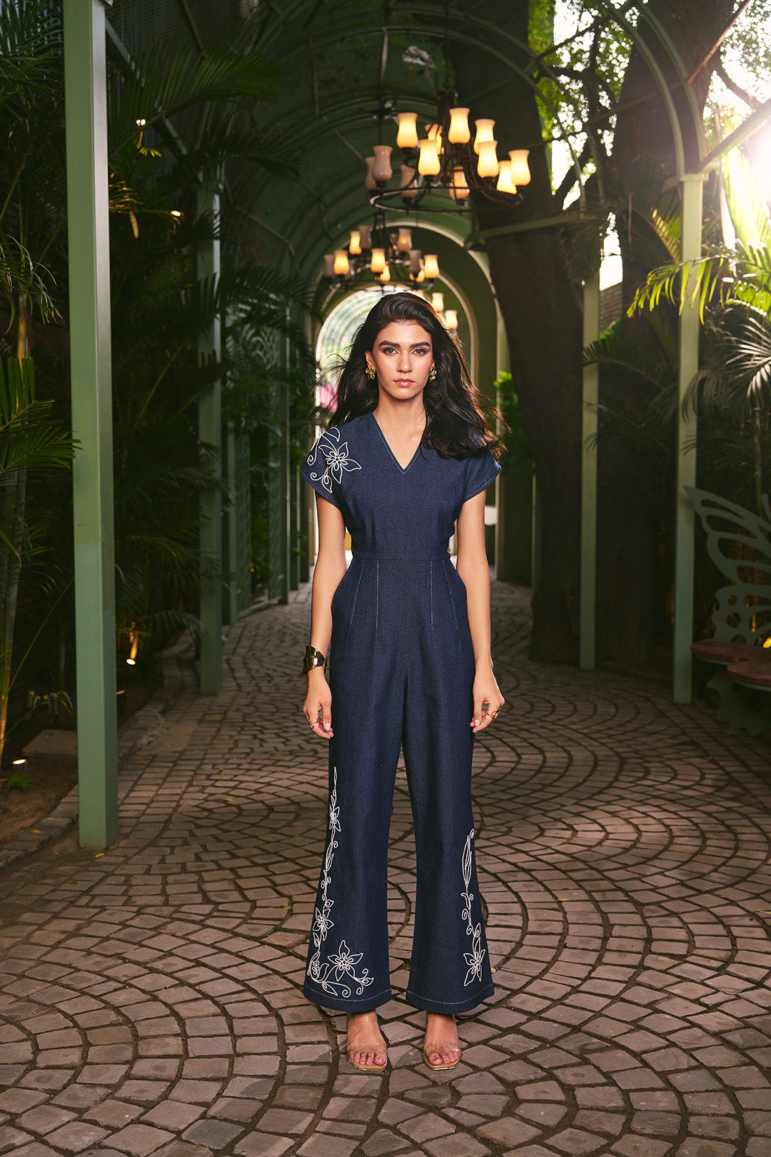 Women Denim Embroidered Jumpsuit (Elle Jumpsuit)