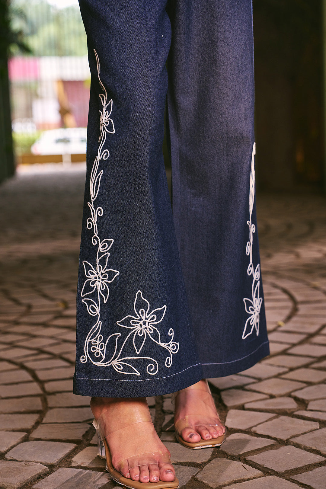 Women Denim Embroidered Jumpsuit (Elle Jumpsuit)