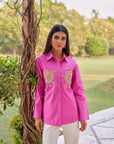 Women 100% Cotton Embroidered Regular Fit Summer Shirt (Melissa Shirt)