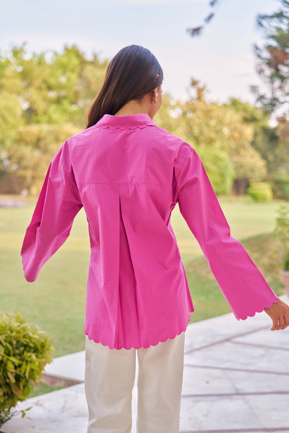 Women 100% Cotton Embroidered Regular Fit Summer Shirt (Melissa Shirt)