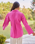 Women 100% Cotton Embroidered Regular Fit Summer Shirt (Melissa Shirt)