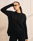 Women Black Cable Knit Co-ord Set Ester