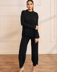 Women Black Cable Knit Co-ord Set Ester