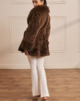 Women Brown Faux Fur Coat Stacy