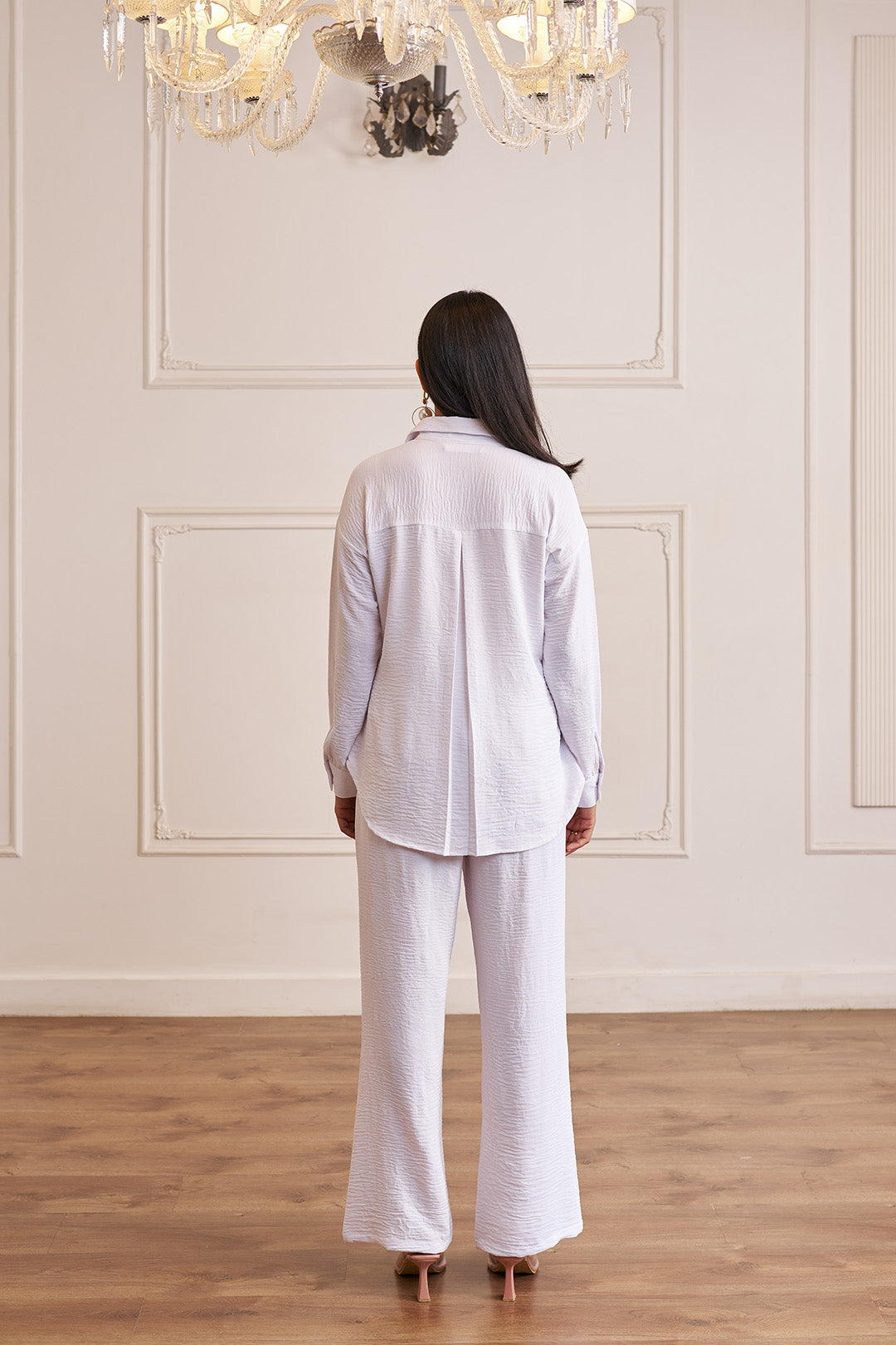 Women White Imported Viscose Co-ord Set with Handwork & Embellishments (Brooklyn Co-ord Set)