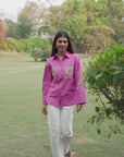 Women 100% Cotton Embroidered Regular Fit Summer Shirt (Melissa Shirt)