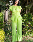 Neon Pleated Co-Ord Set