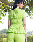 Neon Pleated Co-Ord Set