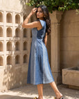 Women Midi Dual Tone Denim Eva Dress