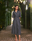 Women 100% Cotton Striped Denim Shirt & Skirt Co-ord Set (Rylie Co-ord Set)