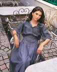 Women 100% Cotton Striped Denim Shirt & Skirt Co-ord Set (Rylie Co-ord Set)