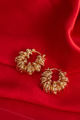 Gold Rhinestone Hoops