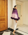 Amber Faux Fur Cape ( Beige Ombre)