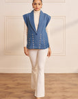 Women Denim Embellished Jacket Taylor