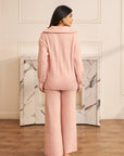 Women Light Pink High Neck With Quarter Zip Knit Co-ord Set Lizzy Pink