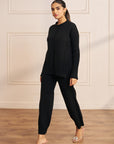 Women Black Cable Knit Co-ord Set Ester