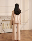 Women Beige Knit Embellished  Co-ord Set Janet Beige