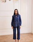 Women Denim Co-ord Set With Handwork & Embellishments (Megan Denim Co-ord Set)