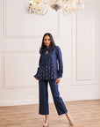 Women Denim Co-ord Set With Handwork & Embellishments (Megan Denim Co-ord Set)