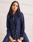 Women Denim Co-ord Set With Handwork & Embellishments (Megan Denim Co-ord Set)