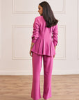 Women Dark Pink Imported Viscose Co-ord Set with Handwork & Embellishments (Katherine Co-ord Set)