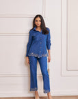 Women Denim Co-ord Set With Handwork  & Embellishments (Aria Co-ord Set)