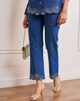 Women Denim Co-ord Set With Handwork  & Embellishments (Aria Co-ord Set)