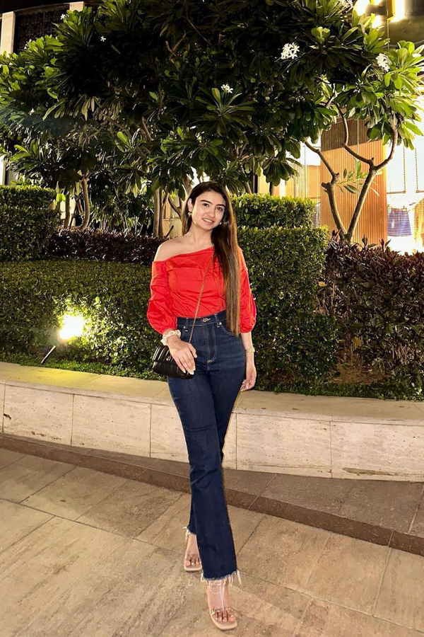 SHIVI JHAMB IN PAPRIKA ONE SHOULDER TOP