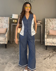 Waistcoat Cotton Denim Coord Set Fallon