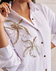 Women White Imported Viscose Co-ord Set with Handwork & Embellishments (Brooklyn Co-ord Set)
