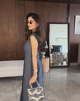 Women Midi Dual Tone Denim Eva Dress