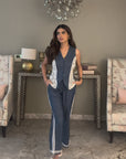 Waistcoat Cotton Denim Coord Set Fallon