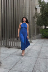 Pleated Cobalt Dress