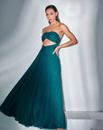 SHIMMER BUSTIER DRESS (TEAL)