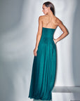 SHIMMER BUSTIER DRESS (TEAL)